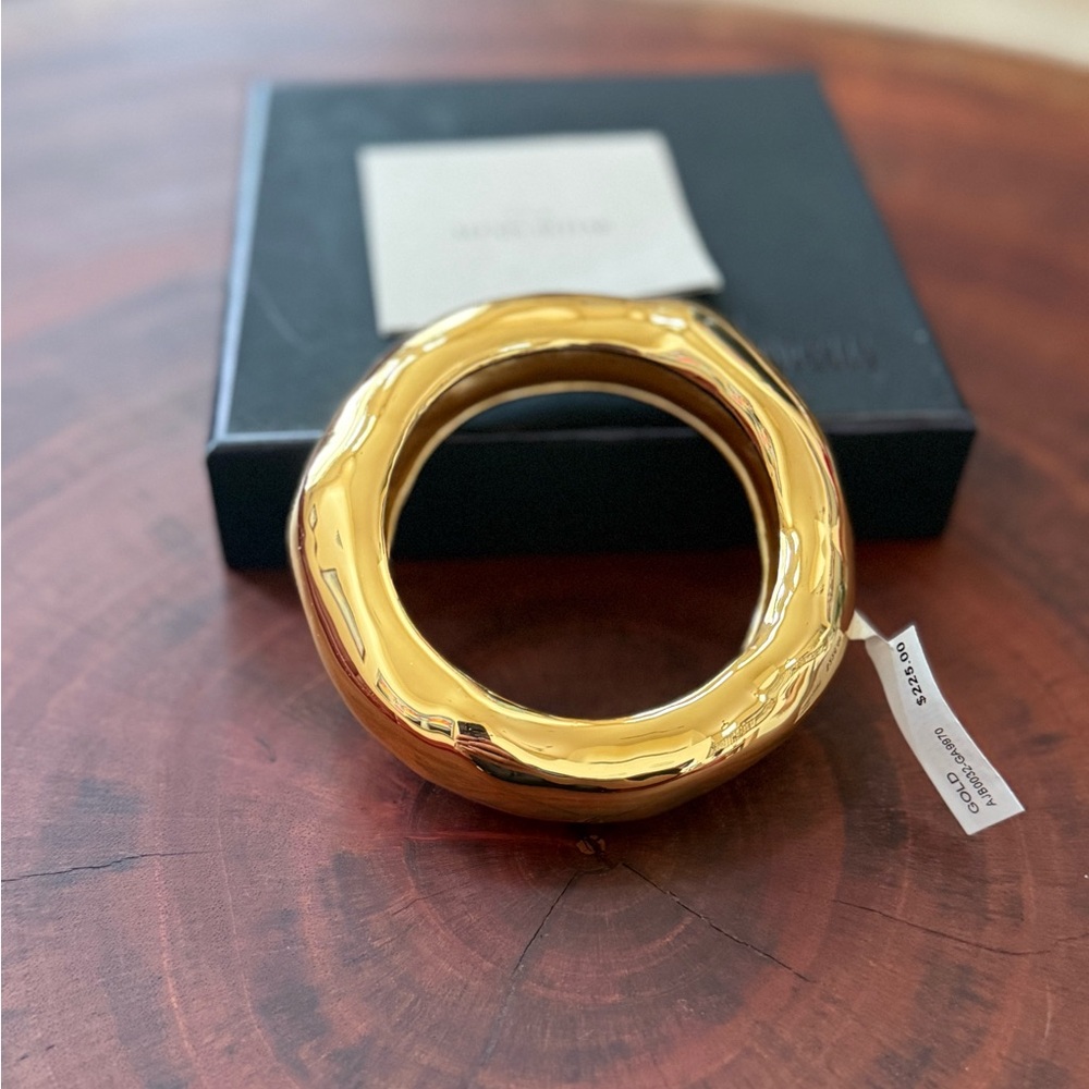 Alexis Bittar Gold Sculptural High-Shine Dome Bangle - Picture 3 of 8